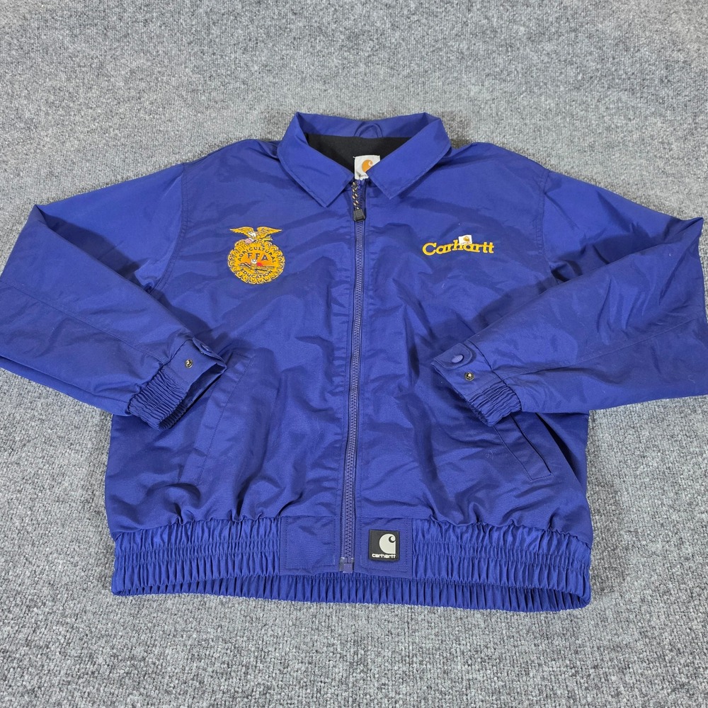 Carhartt J73 COB Blue FFA Nylon Bomber Jacket Mens Large Regular Zip Up